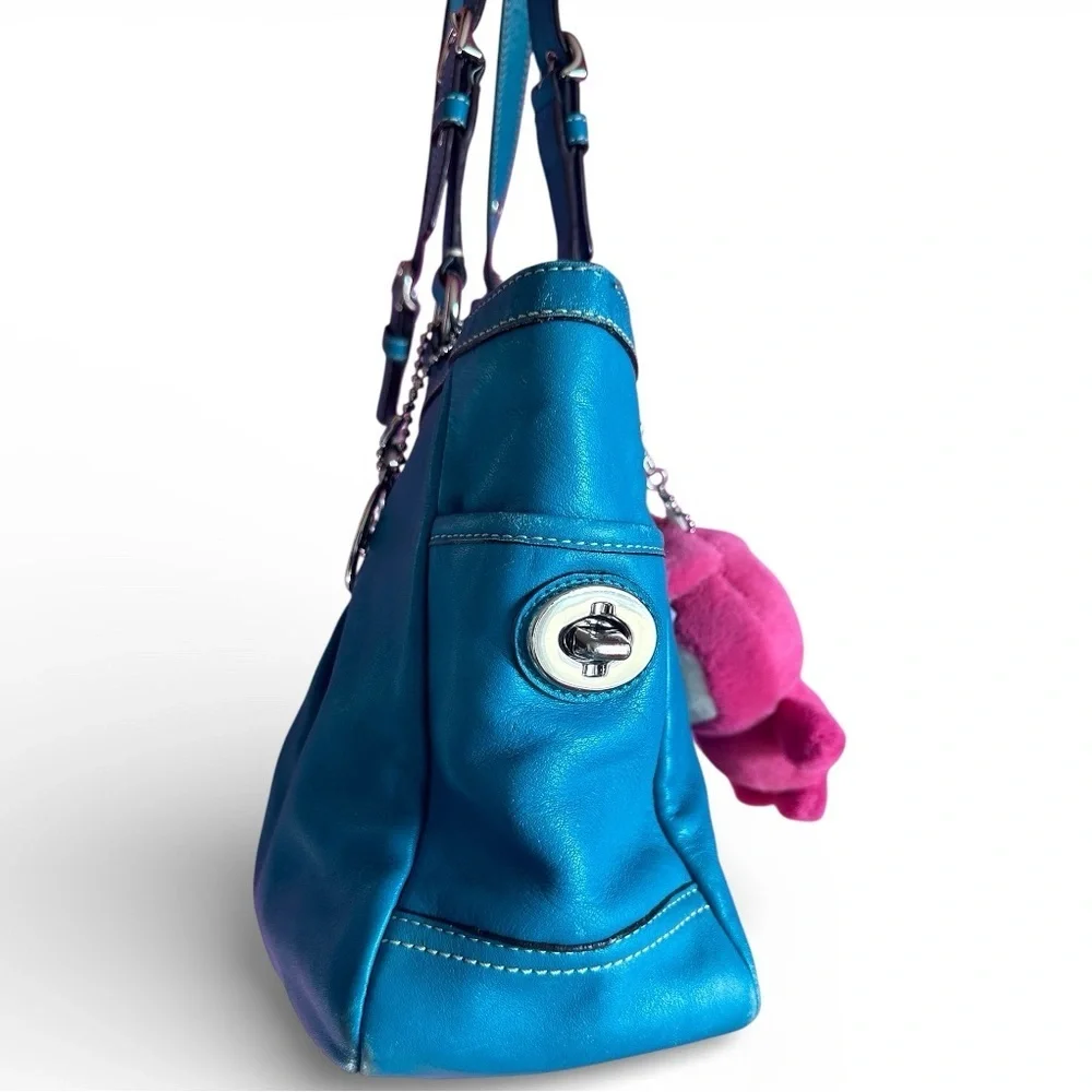 Coach Dark Teal Leather Shoulder/Handbag